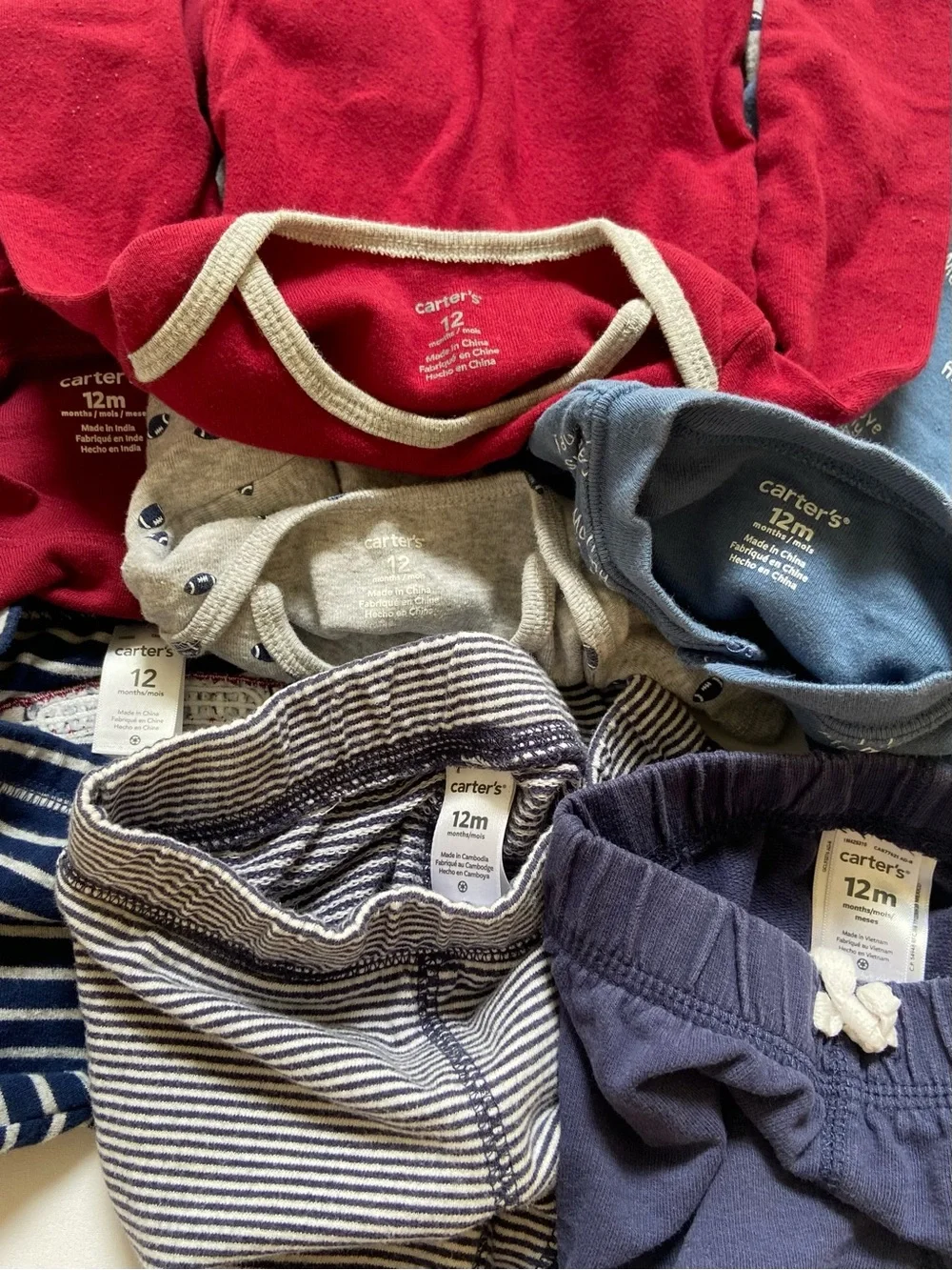 Carter’s Baby Boy Clothes Lot 12 Months - 7pc Mix & Match Football Bear Outfits